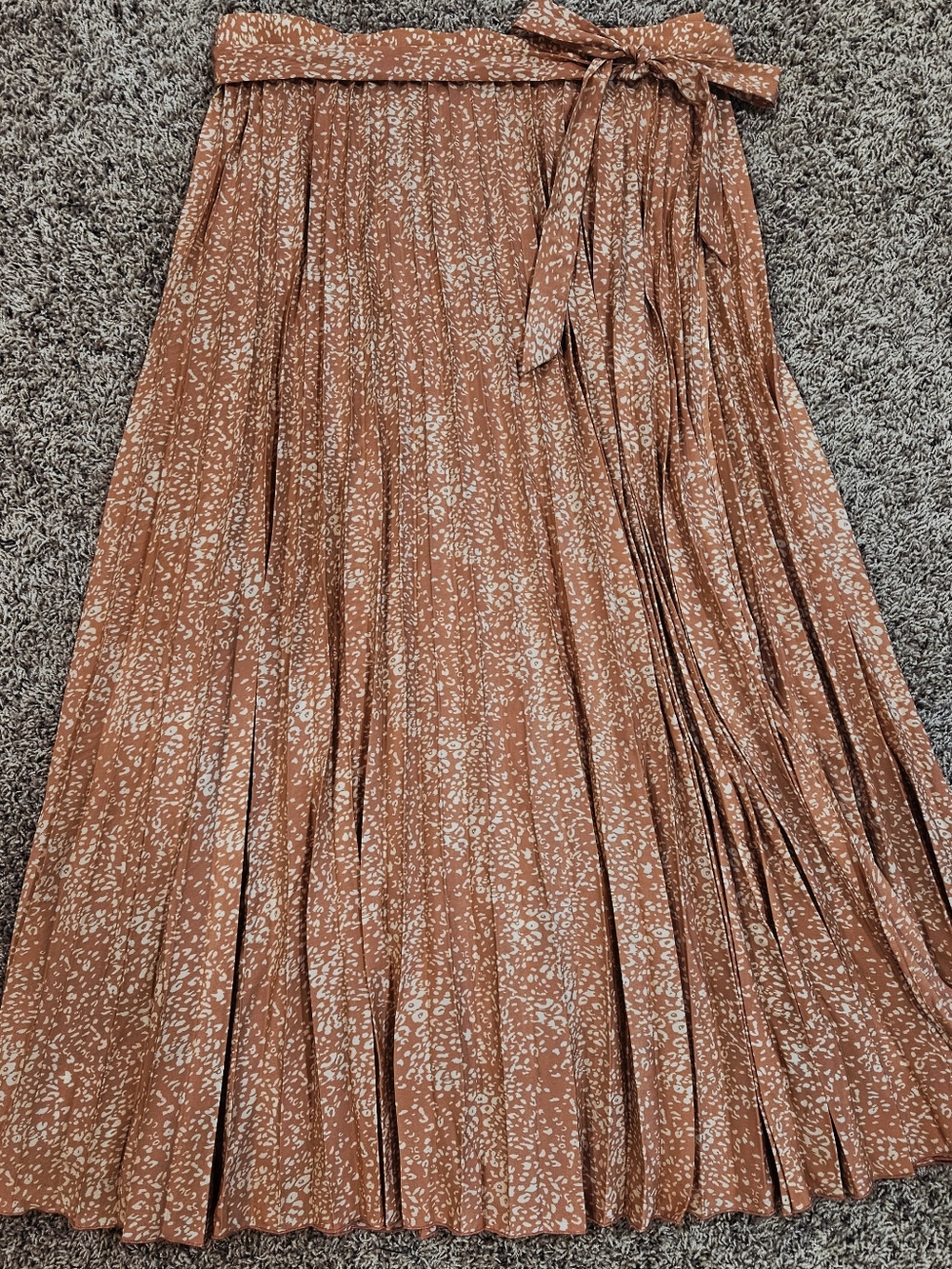LuLaRoe Coral XL Pleated Maxi Skirt with Waist Tie Leopard Print Deanne Skirt